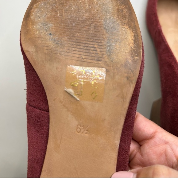 Madewell Ella Suede Pumps Size 6.5 but fits a bit larger so 7 W Burgundy GUC - Picture 7 of 10
